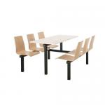 Beech seat fixed canteen table and chairs 416439