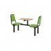 Upholstered fixed canteen table and chairs 416441