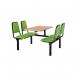 Upholstered fixed canteen table and chairs 416444