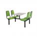 Upholstered fixed canteen table and chairs 416446