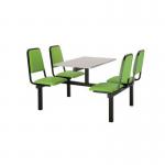 Upholstered fixed canteen table and chairs 416446