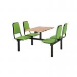 Upholstered fixed canteen table and chairs 416447