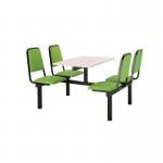 Upholstered fixed canteen table and chairs 416448