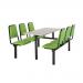 Upholstered fixed canteen table and chairs 416449