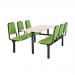 Upholstered fixed canteen table and chairs 416451