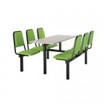 Upholstered fixed canteen table and chairs 416452