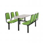 Upholstered fixed canteen table and chairs 416452