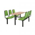 Upholstered fixed canteen table and chairs 416453