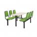 Upholstered fixed canteen table and chairs 416454