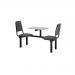 Upholstered fixed canteen table and chairs 416455