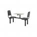 Upholstered fixed canteen table and chairs 416455