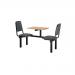 Upholstered fixed canteen table and chairs 416456