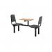 Upholstered fixed canteen table and chairs 416456