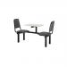 Upholstered fixed canteen table and chairs 416457