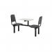 Upholstered fixed canteen table and chairs 416457