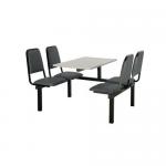 Upholstered fixed canteen table and chairs 416458