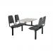 Upholstered fixed canteen table and chairs 416458