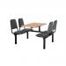 Upholstered fixed canteen table and chairs 416459