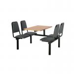 Upholstered fixed canteen table and chairs 416459