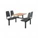 Upholstered fixed canteen table and chairs 416459