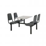 Upholstered fixed canteen table and chairs 416461