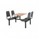 Upholstered fixed canteen table and chairs 416462