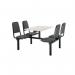 Upholstered fixed canteen table and chairs 416463