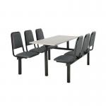 Upholstered fixed canteen table and chairs 416464