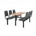 Upholstered fixed canteen table and chairs 416468