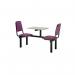 Upholstered fixed canteen table and chairs 416470