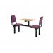 Upholstered fixed canteen table and chairs 416471