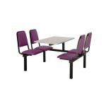 Upholstered fixed canteen table and chairs 416473