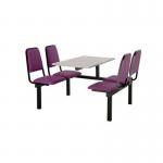 Upholstered fixed canteen table and chairs 416473