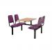 Upholstered fixed canteen table and chairs 416474