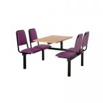 Upholstered fixed canteen table and chairs 416474