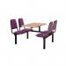 Upholstered fixed canteen table and chairs 416474