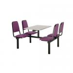 Upholstered fixed canteen table and chairs 416476