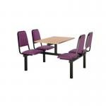 Upholstered fixed canteen table and chairs 416477