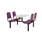 Upholstered fixed canteen table and chairs 416478