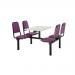 Upholstered fixed canteen table and chairs 416478