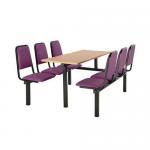 Upholstered fixed canteen table and chairs 416480