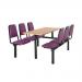 Upholstered fixed canteen table and chairs 416480