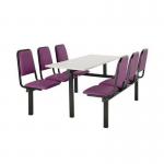 Upholstered fixed canteen table and chairs 416481