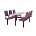 Upholstered fixed canteen table and chairs 416482