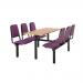 Upholstered fixed canteen table and chairs 416483