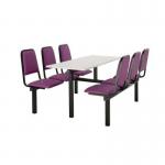 Upholstered fixed canteen table and chairs 416484