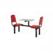 Upholstered fixed canteen table and chairs 416525