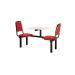 Upholstered fixed canteen table and chairs 416527