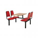 Upholstered fixed canteen table and chairs 416529