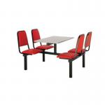 Upholstered fixed canteen table and chairs 416531